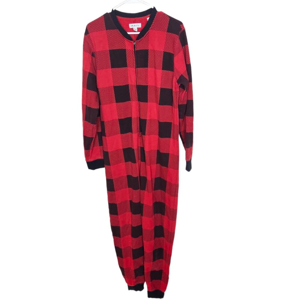 The Rail One Piece Pajamas Womens S Black Red Fleece Pajamas Women Plaid Pajamas